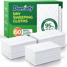 60 Count Dry Sweeping Cloths Refills for Swiffer Sweep + Mop, 4X Clean Power ...