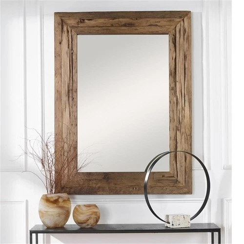 Uttermost Rennick Farmhouse Reclaimed Pine Wood Mirror in Natural Finish - Picture 1 of 6