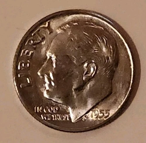 1955 S Roosevelt Dime Uncirculated 90% Silver