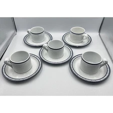LYNGBY by Dansk Designs Bistro Flat Cup and Saucer 10pc Set 