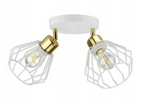 Luxolar Led Deckenleuchte 2 Flammig Schwenkbar Weiß-Gold Im Edison-Stil E27 60W