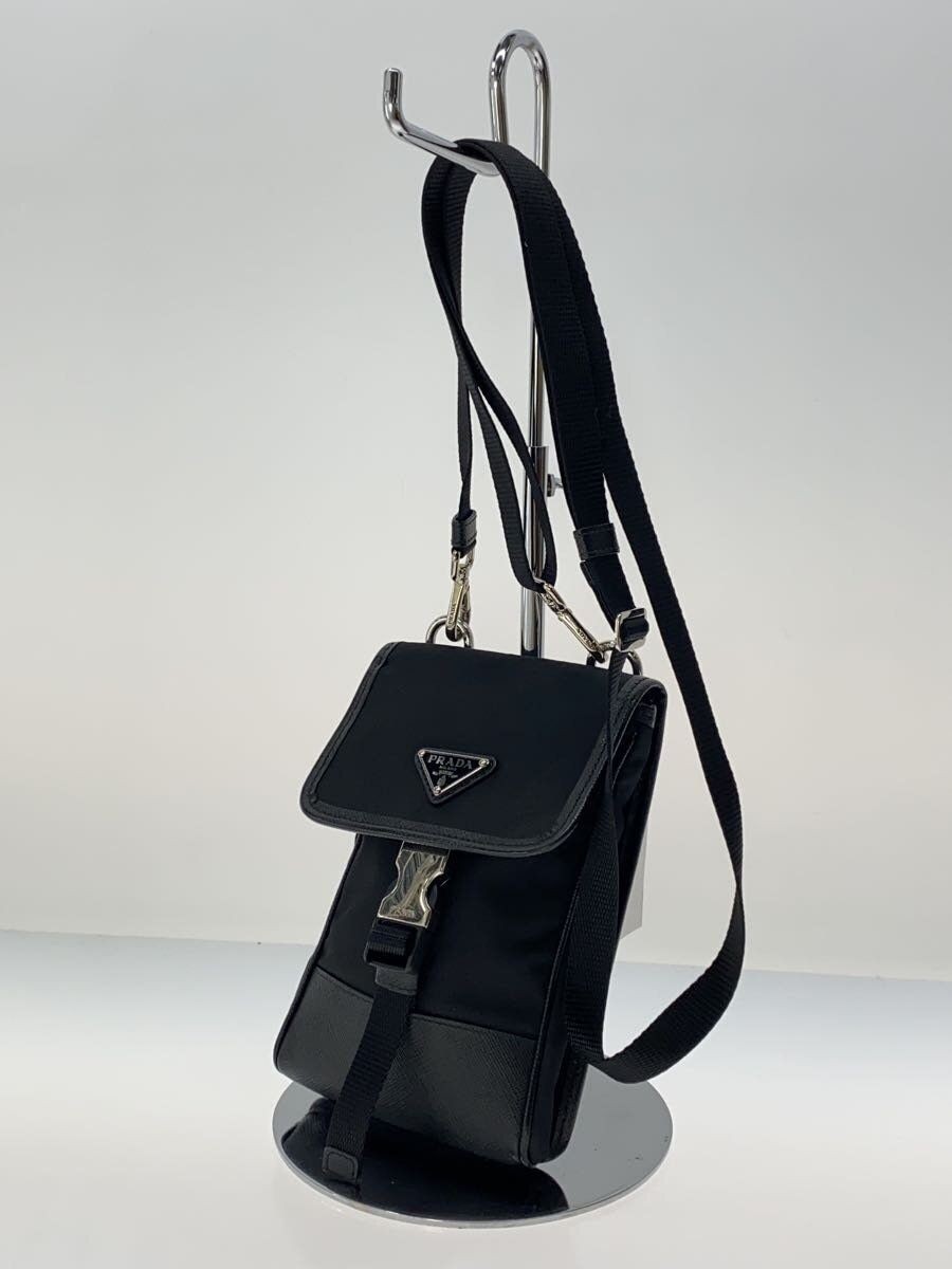 ショルダーバッグ Prada Re-Nylon Smartphone Holder PRADA Shoulder Bag Nylon Smartphone Holder Black Solid Used