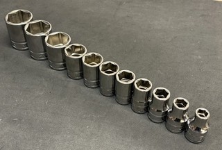 Snap on Tools 1/2" Dr SAE 6pt 3/8” 1 1/8” Shallow Socket Set Standard Sockets