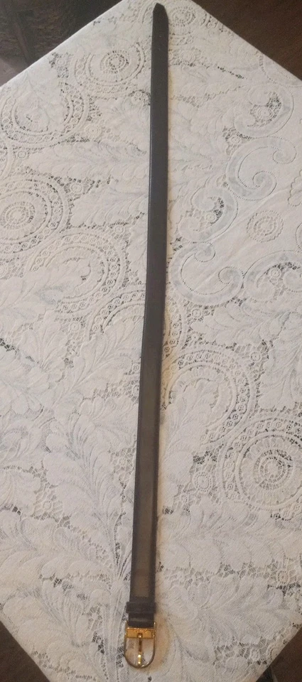 Vintage Men's Christian Dior Brown Splitleather Belt Sz 34 Gold Tone Buckle... - Image 2 of 4