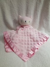 Fox Pink White Minky Dot Satin 16" Baby Security Blanket Lovey Pro Goleem RARE