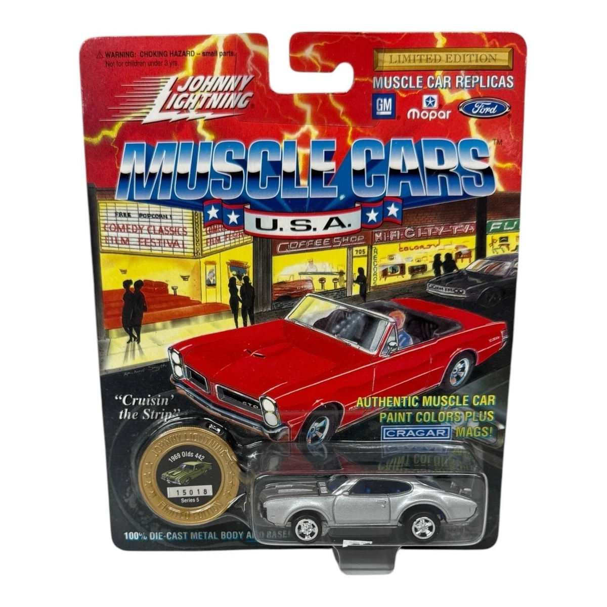 Voiture Miniature Johnny Lightning 1972 Hurst Oldsmobile - Linda Vaughn - Échelle 1/64 - Année 2000