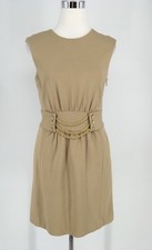 MILLY of New York Tan Dress with 3 Gold Chains Size Small