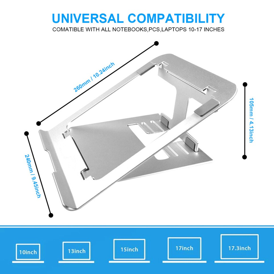Adjustable Laptop Stand Aluminum Fits all Laptops and Notebooks up to ...