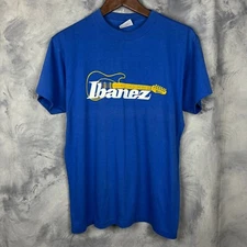 Vintage 80s Ibanez T-shirt, Stan's Guitar Shop Glendora CA SINGLE STITCH 2-sided