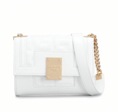 Balmain 1945 Quilted Crossbody NWT White