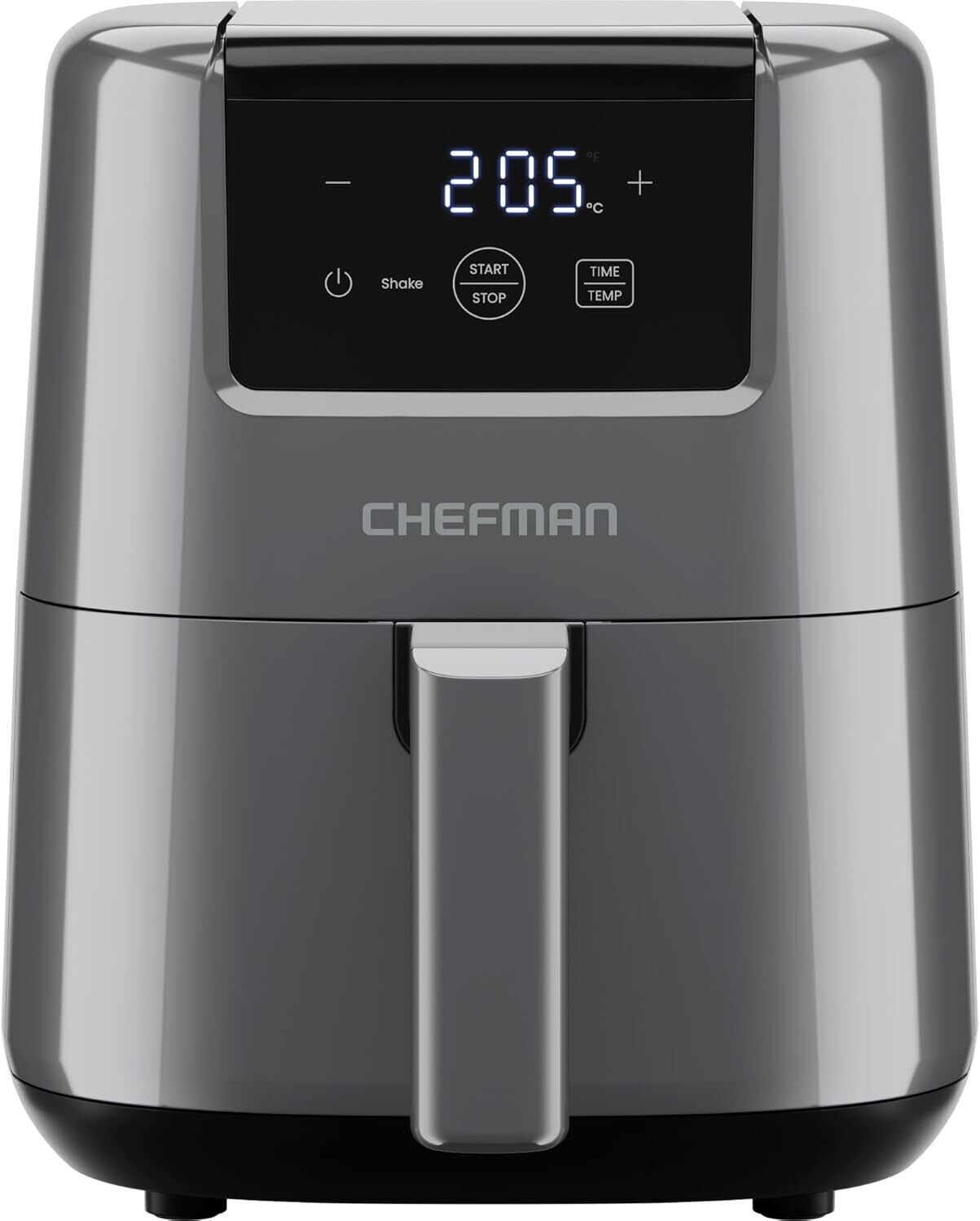 2L Mini Air Fryer, Digital Compact Nonstick Cooker, Timer & Shake Reminder, Grey