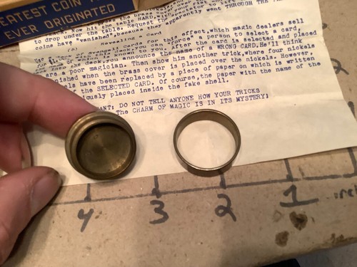 vintage original NICKELS to DIMES in box w ins, BRASS early EZ MAGIC #25 - Picture 4 of 4