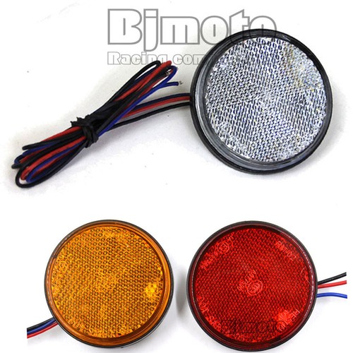 LED Round Reflectors Rear Tail Brake Stop Marker Light Truck Trailer