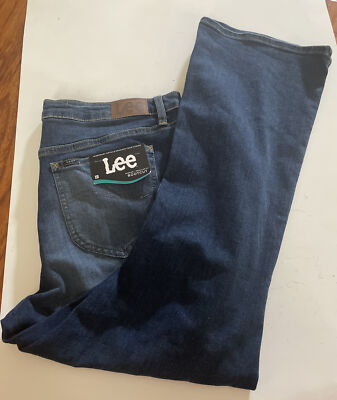 New Lee Women's Regular Fit Midrise Bootcut Jeans Black Size 18 Petite NWT