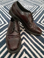Florsheim Mens Wing Tip Oxford Dress Shoes Burgundy Leather Lace Up 9.5 D
