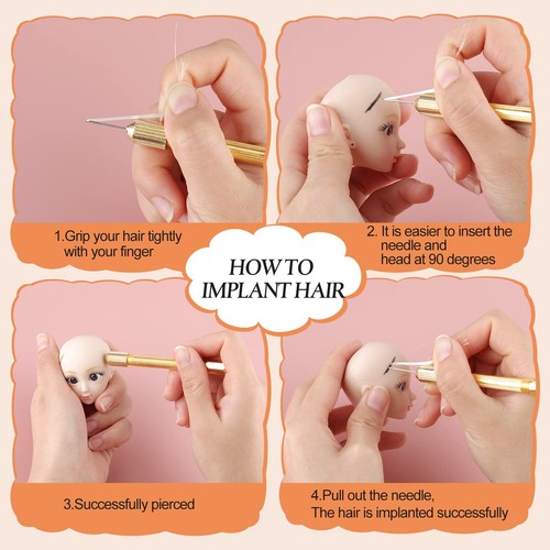 10 Pieces Rerooting Tool for Doll Hair Rooting Reroot Rehair Needles Stainles... - 第 4/7 張圖片