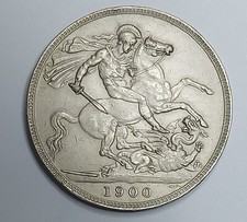 1900 LXIII QV Great Britain, Matt Silver Crown, Queen Victoria Veiled Head 5s