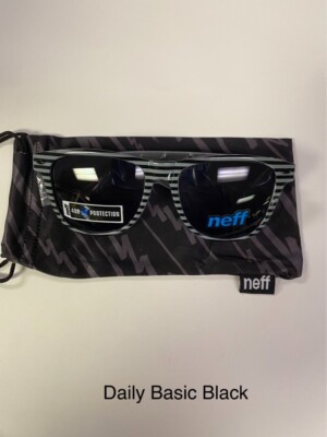 NEW NEFF Daily Basic Black Sunglasses pouch Msrp$60