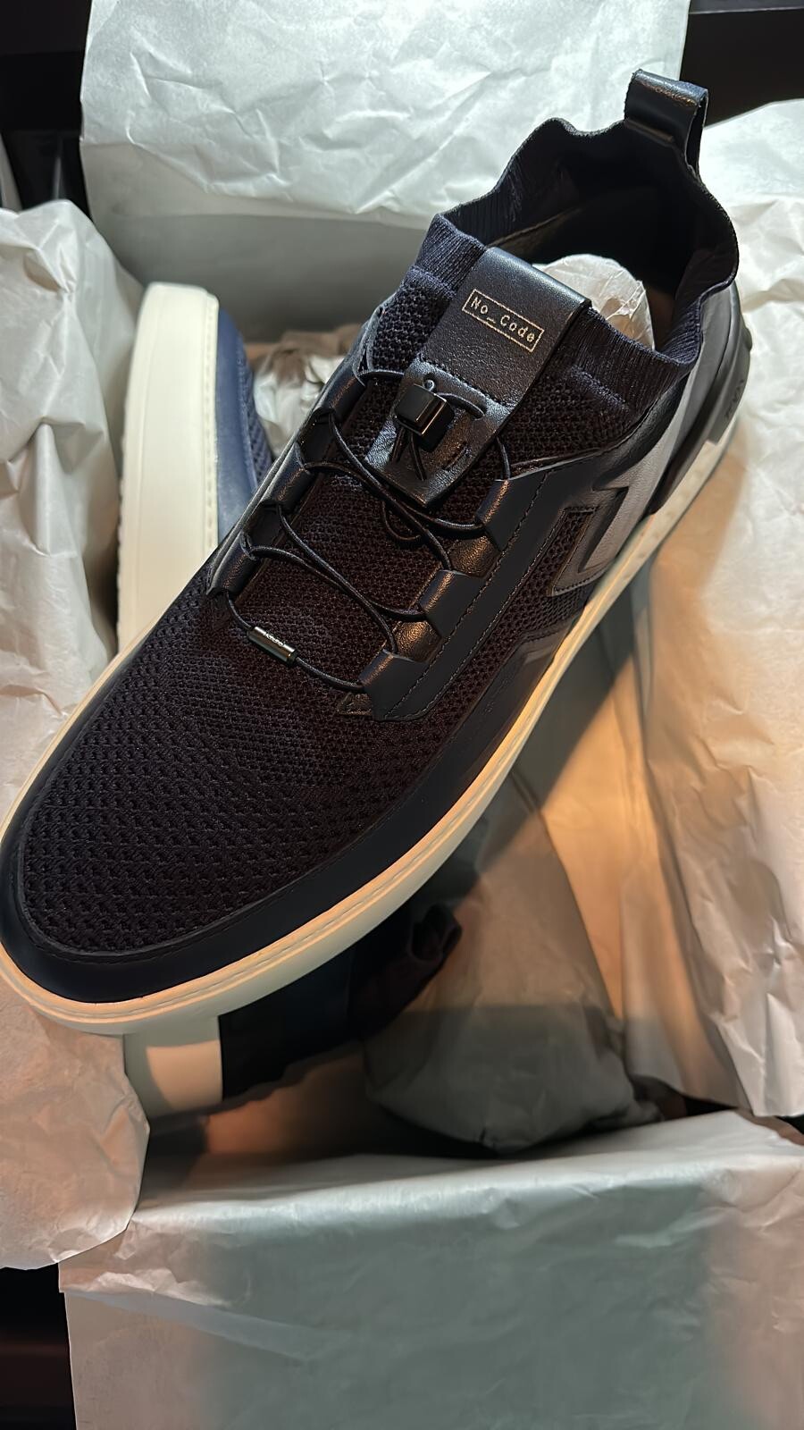 TOD´S No Code Cassetta Blue Leather Sneakers Elastic Laces 6 Euro 40 image 10