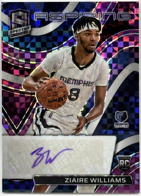 2021-22 Panini Spectra Aspiring Autographs Purple /35 #AA-ZWL Ziaire Williams RC