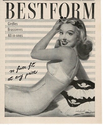 1946 BestForm Bras Girdles women's underwear Pinup Girl Vintage Print Ad 1
