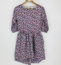 Tea Girl's Modest Multicolor Floral 100% Cotton 3/4 Sleeve Mini Dress Size 16