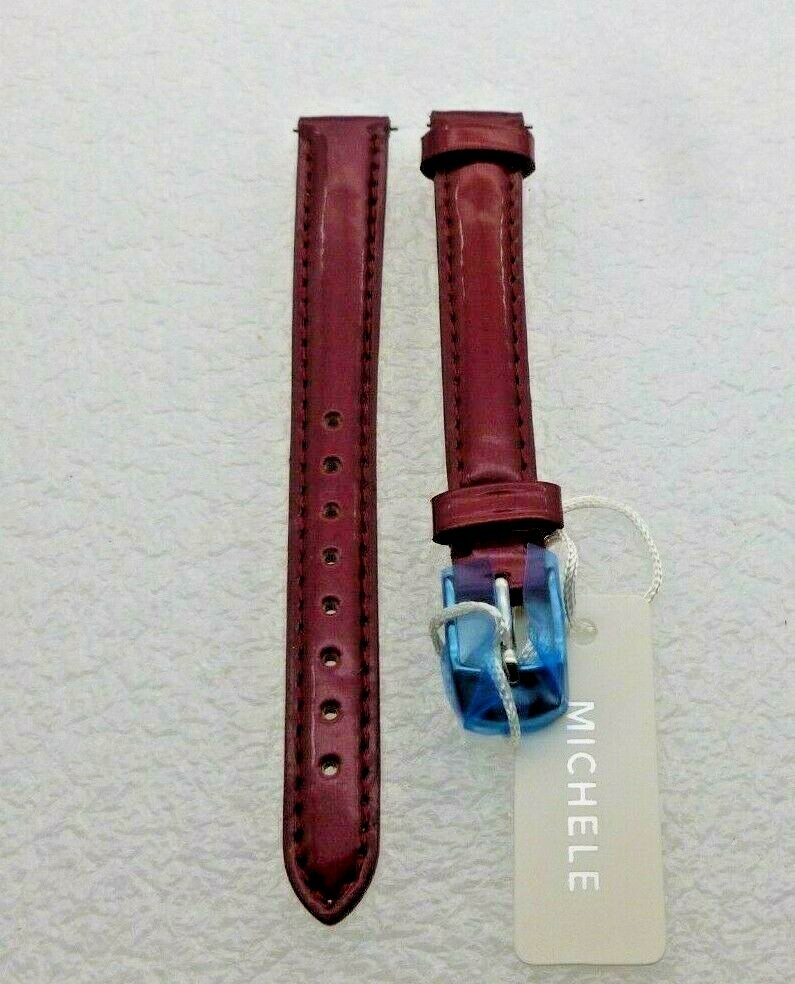 Genuine Michele 12mm Burgandy Patent Leather Watch Band  display picture 1