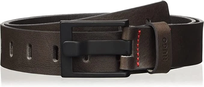 HUGO BOSS Men's Leather Belt, Giul_Sz35, Brown, Size S / 80cm - Bild 1 von 1