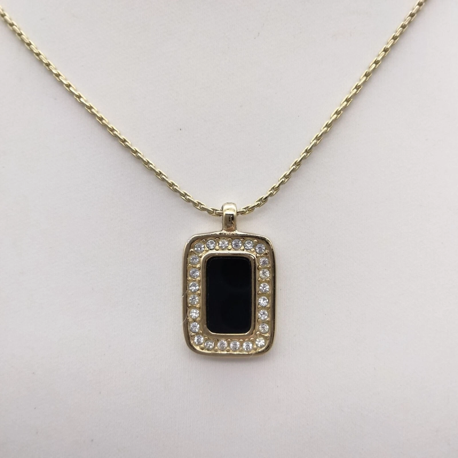 Collana Christian Dior Cristallo e Smalto Ciondolo Vintage Estate Splendida RARA!