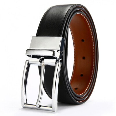 Herren Reversible Ledergürtel für Männer 1,3'' breit mit Drehbar Schnalle