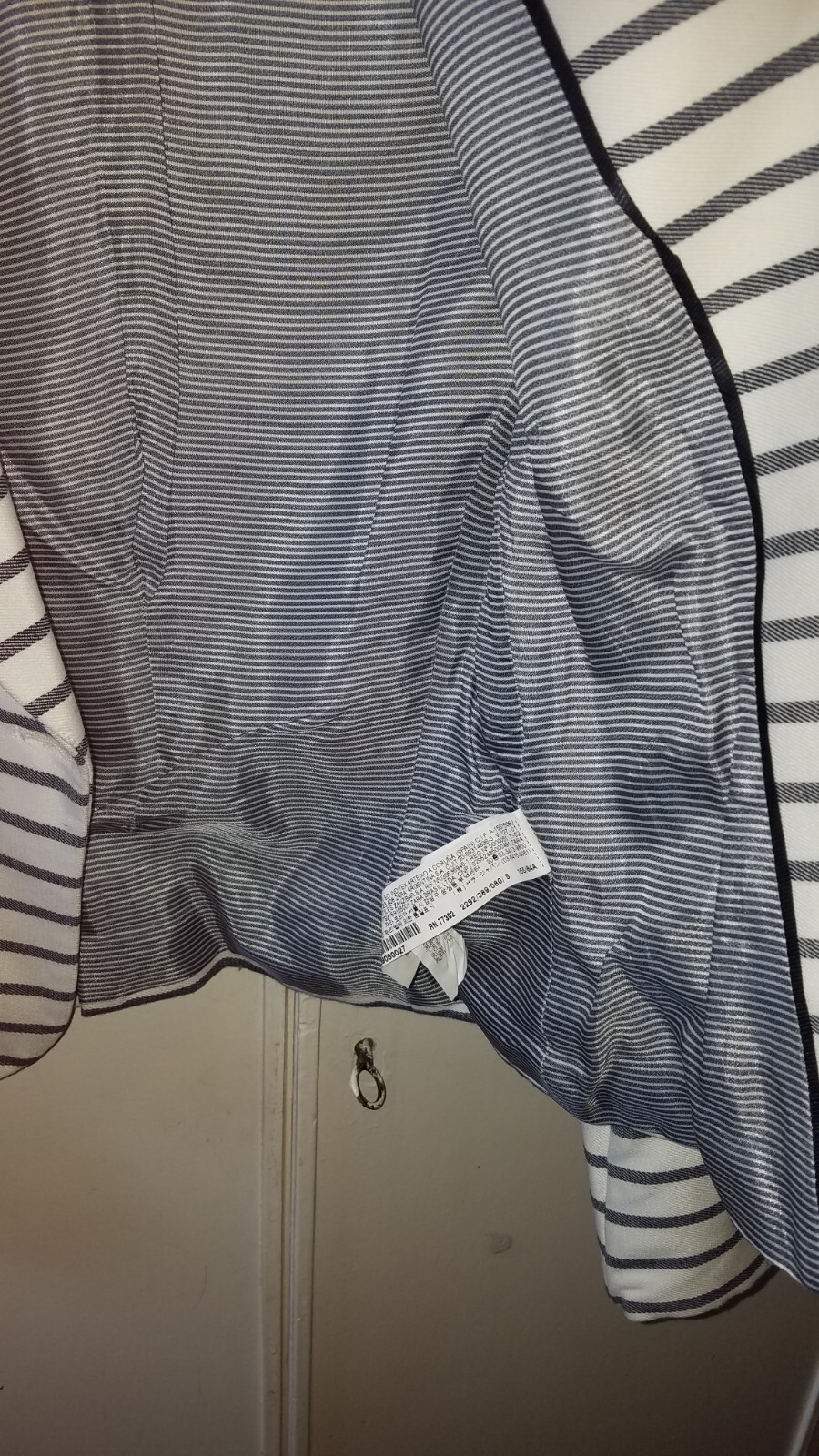 ZARA BASIC Womens Blazer Jacket White Striped S - image 2