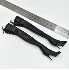 1/6 Scale Female Black Over Knee Boots For 12" PHICEN Hot Toys Figure Body