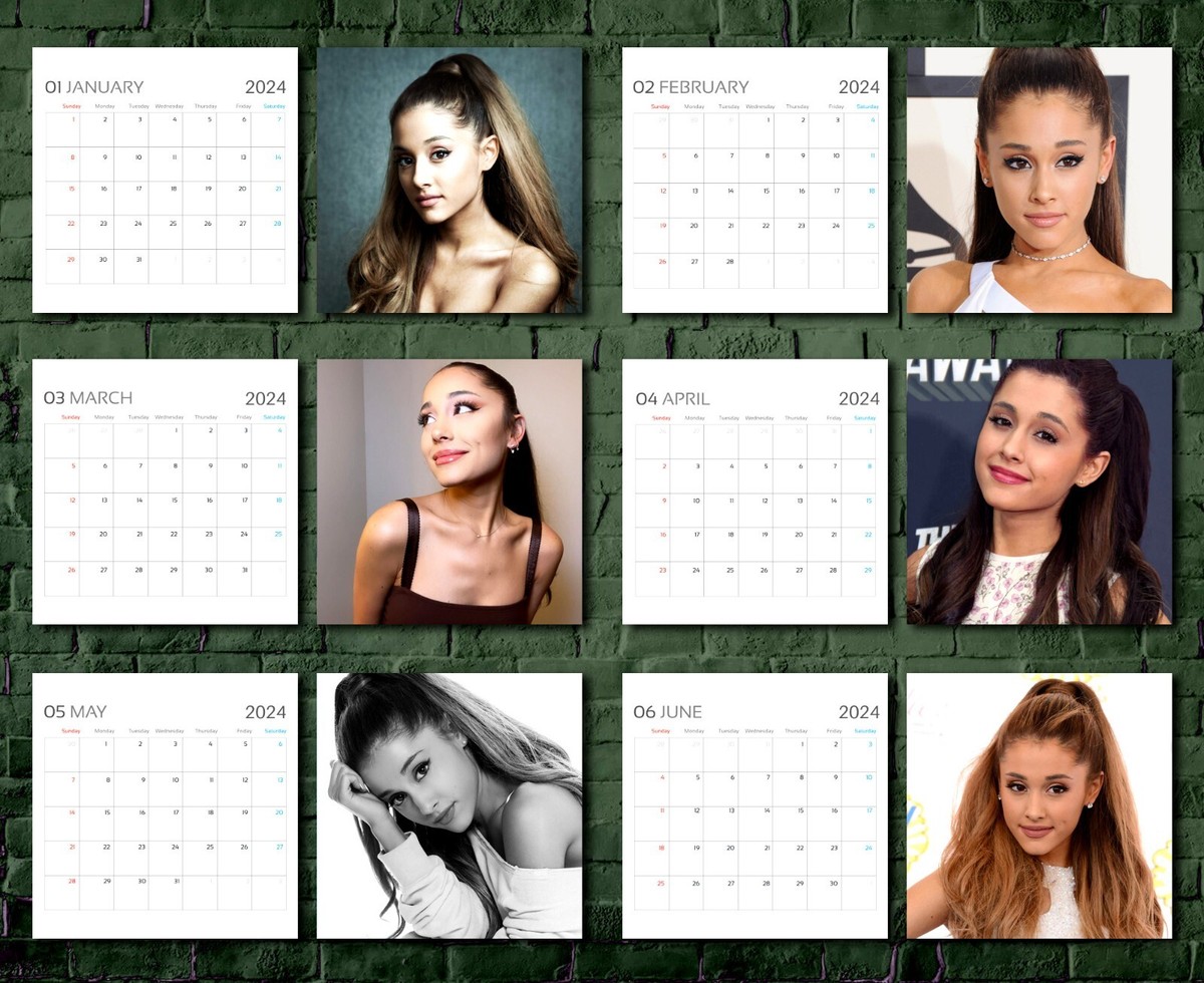 Ariana Grande Calendar 2024 | Ariana Grande 2024 Celebrity Wall Calendar |  eBay