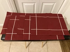 Pampered Chef Window Pane Placemats 19" x 14" Cranberry Red (Set of 5)