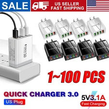US 4 Port Fast Quick Charge QC 3.0 USB Hub Wall Home Charger Power Adapter Lot