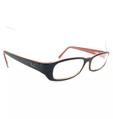 Ray Ban Eyeglasses RB 5063 2181 Black on Red Rectangular Frame 52[]16 135 U3