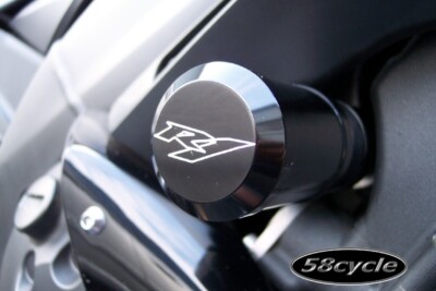09-14 R1 Limited Ed. NO CUT Black Frame Sliders Savers Crash Protectors -R1 Logo