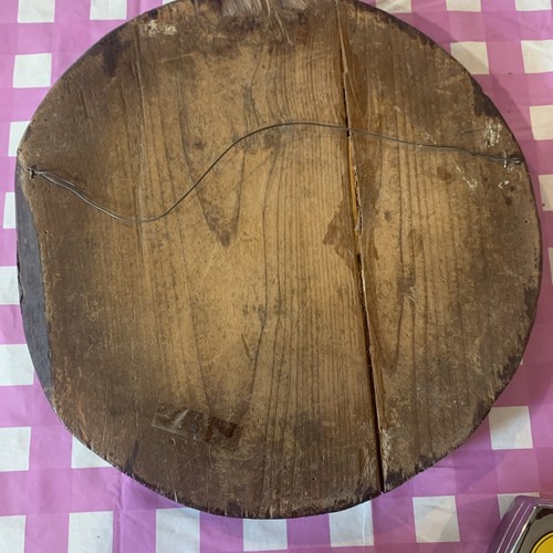 Hand Carved Round Chinese Wood Panel Wedding 17” Antique Rare Scholars - Picture 9 of 9
