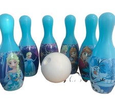 Bowling Set 6 Pins 1 Ball Disney Frozen Elsa Anna Olaf Age 3 