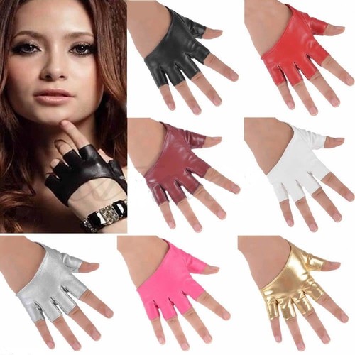 Sexy Women Half Finger PU Leather Gloves Fingerless Driving Show Gloves Palm i - Picture 1 of 20