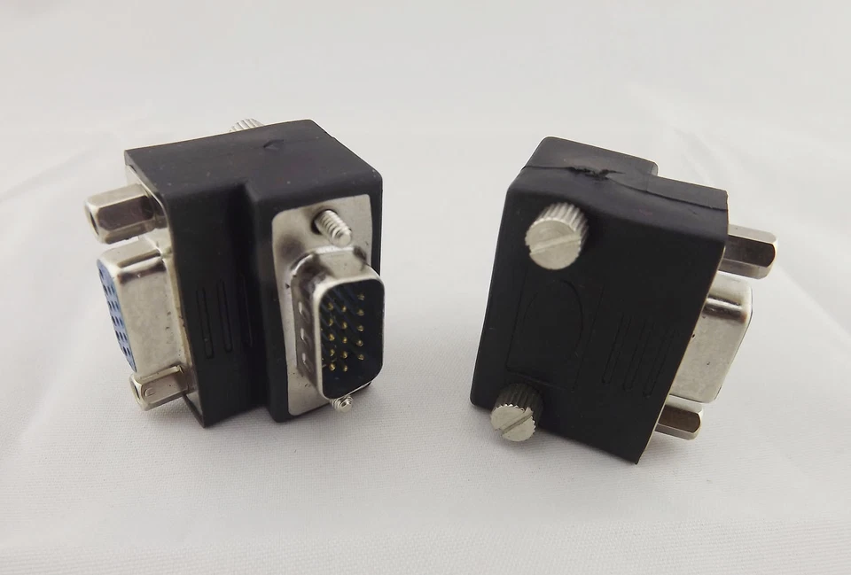 1x 15 Pin VGA Male to Female SVGA Extend Adapter Converter Right Angled Black - Image 4 of 4