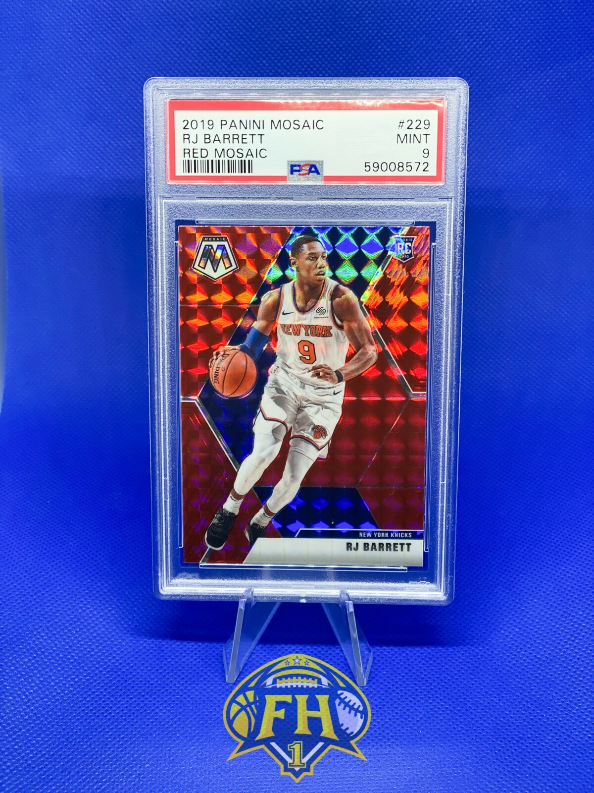 2019-20 Panini Mosaic #229 RJ Barrett Red Prizm Rookie RC Mint PSA 9 **One Owner