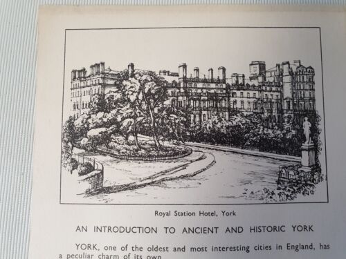 LNER Menu Card York Minster Royal Station Hotel Cyril Barraud circa 1920 unused - Picture 8 of 10
