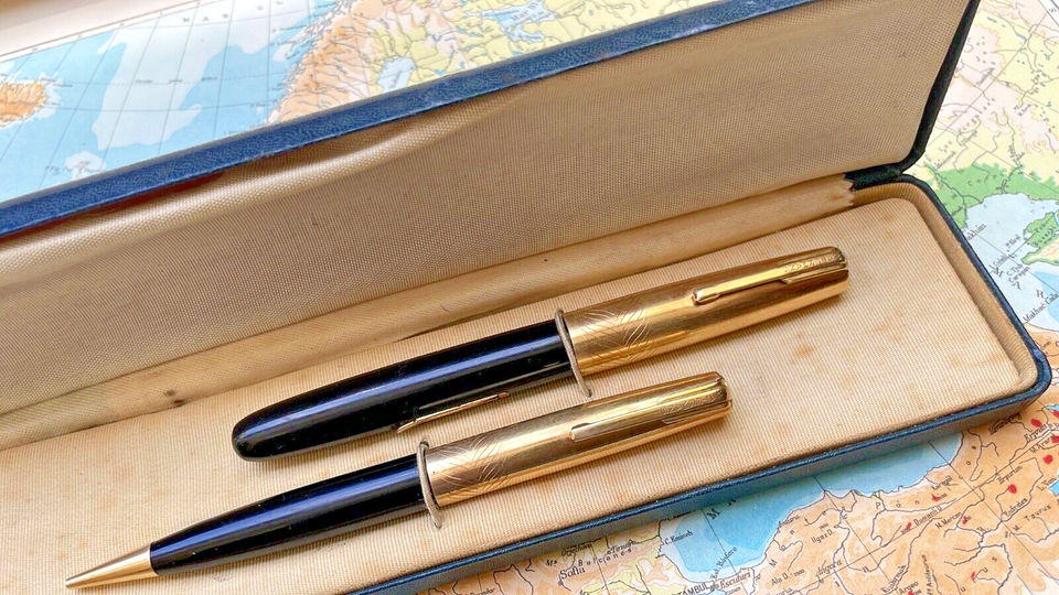 Vintage WATERMAN Lady Garland Taperite PEN/PENCIL Set. Made In U S A