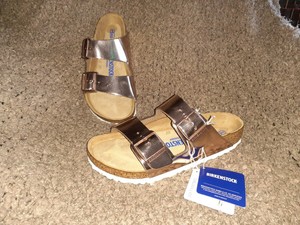 birkenstock arizona soft footbed rose gold
