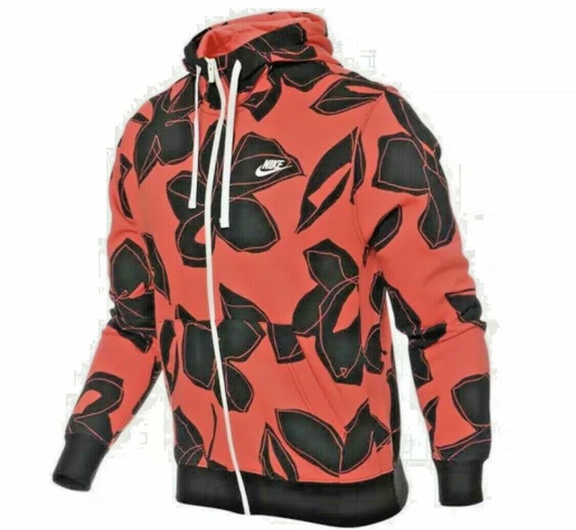 nike men's sportswear club floral full zip hoodie