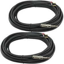 2 50 FT pro audio 1/4" to banana speaker cables DJ 100'