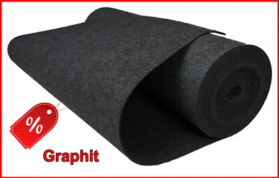 FILZ IMP imprägniert GRAPHIT Filzstoff 0,5lfm Meterware 4mm 1m Breit Taschenfilz