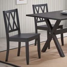 Juego de 2 sillas de comedor, sillas de comedor de madera de goma sillas de cocina de granja