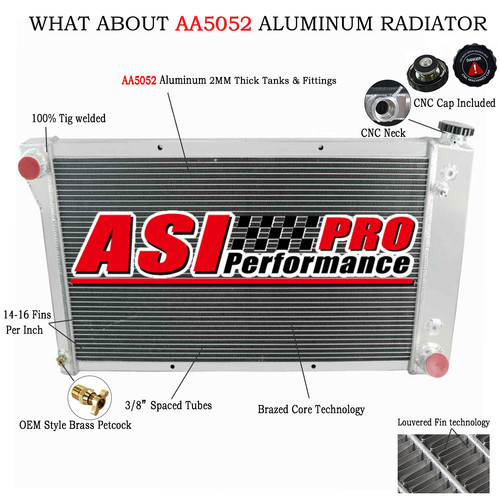 4 Row High Performance Radiator For 1967-1972 70 Chevy C/K Pickup Truck ...